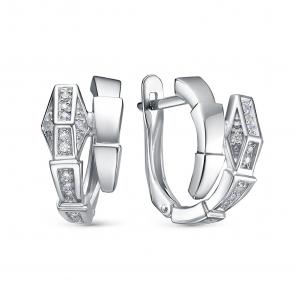 Серебряные серьги Символ года Змея КЮЗ Del'ta с фианитом Dс1206889 фото