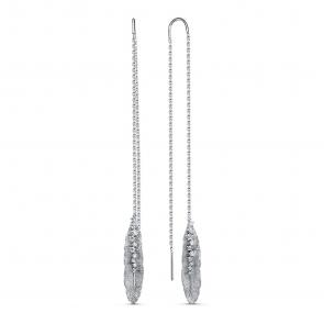 Серебряные серьги КЮЗ Del'ta с фианитом Dс141037 фото