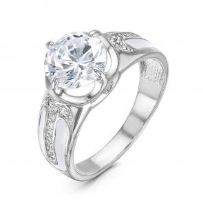 Серебряное кольцо КЮЗ Del'ta с фианитом и эмалью Dс910273 фото