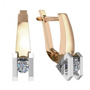 Золотые серьги Grant с бриллиантом GR0601924 фото