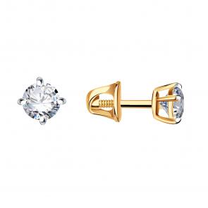 Золотые серьги Grant с бриллиантом GR0701705 фото