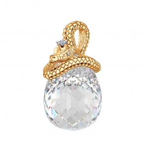Золотая подвеска Символ года Змея Grant с бриллиантом и кварцем GR0801080 фото