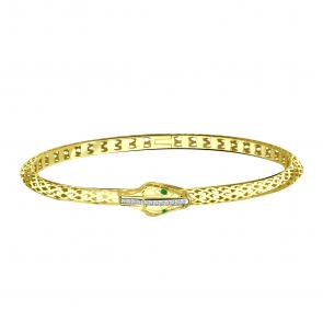 Браслет из лимонного золота Символ года Змея Grant с изумрудом и бриллиантом GR9404661 фото