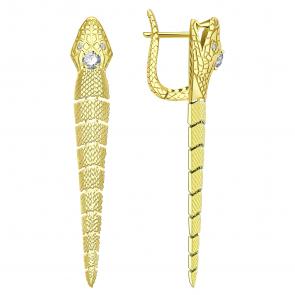 Серьги из лимонного золота Символ года Змея Grant с бриллиантом GR9601063 фото