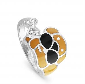 Серебряное кольцо KABAROVSKY с фианитом и эмалью K1-003-8101 фото