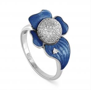 Серебряное кольцо KABAROVSKY с фианитом и эмалью K1-014-8105 фото