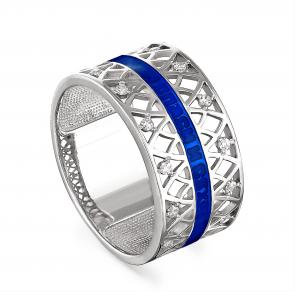 Серебряное кольцо KABAROVSKY с фианитом, эмалью и Swarovski K1-030-8107 фото