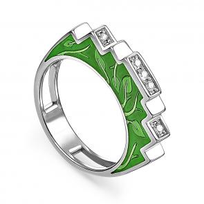 Серебряное кольцо KABAROVSKY с фианитом и эмалью K1-039-7901 фото
