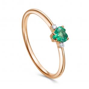 Золотое кольцо KABAROVSKY с бриллиантом и изумрудом K1-0664-1200 фото