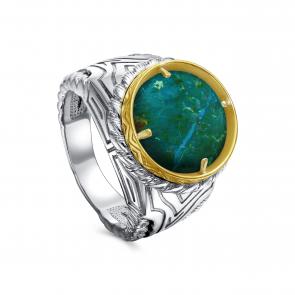 Кольцо из черненого серебра KABAROVSKY с хризоколла K1-082-24278 фото