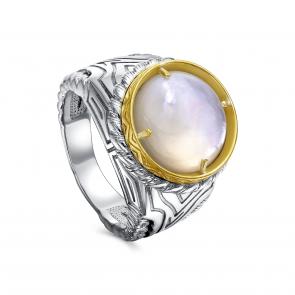 Кольцо из черненого серебра KABAROVSKY с улекситом K1-082-9489 фото