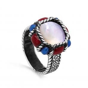 Кольцо из черненого серебра KABAROVSKY с улекситом K1-086-9401 фото