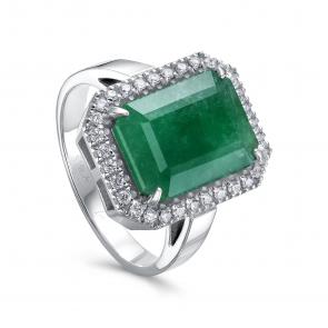 Золотое кольцо KABAROVSKY с бриллиантом и изумрудом K1-1605/1-1200 фото