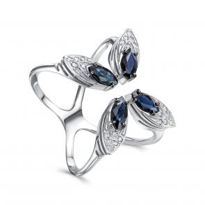 Кольцо из белого золота KABAROVSKY с бриллиантом и сапфиром K1-1695-1189 фото