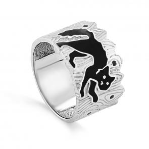 Серебряное кольцо KABAROVSKY с фианитом и эмалью K1-190-41002 фото