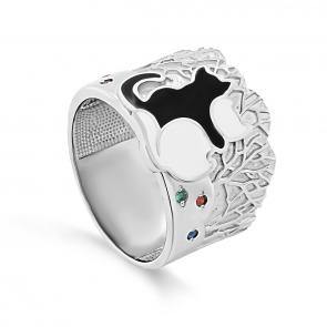 Серебряное кольцо KABAROVSKY с фианитом и эмалью K1-191-0101 фото