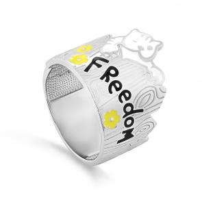 Серебряное кольцо KABAROVSKY с эмалью K1-193-0001 фото