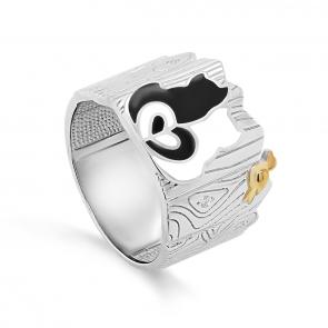 Серебряное кольцо KABAROVSKY с фианитом и эмалью K1-194-0001 фото