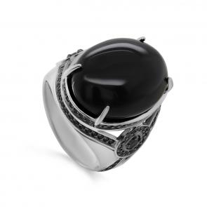 Серебряное кольцо KABAROVSKY с фианитом и агатом K1-200-1889 фото