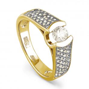 Кольцо из лимонного золота KABAROVSKY с бриллиантом K1-2128-9289 фото