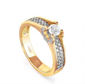 Золотое кольцо KABAROVSKY с бриллиантом и коньячным бриллиантом K1-2129-6000 фото