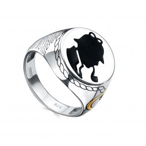 Серебряное кольцо KABAROVSKY с фианитом и эмалью K1-224-40802 фото