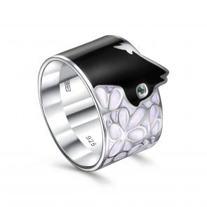 Серебряное кольцо KABAROVSKY с фианитом и эмалью K1-236-40401 фото