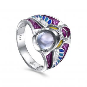 Серебряное кольцо KABAROVSKY с топазом и эмалью K1-241-81101 фото