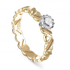 Кольцо из лимонного золота KABAROVSKY с бриллиантом K1-2501-1000 фото