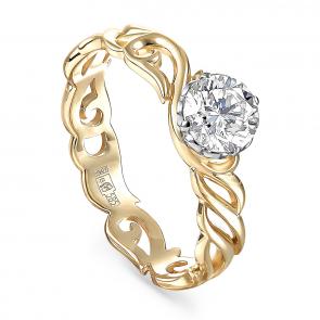 Кольцо из лимонного золота KABAROVSKY с бриллиантом K1-2504-1000 фото