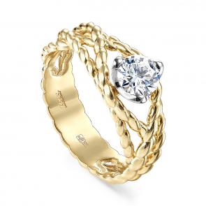 Кольцо из лимонного золота KABAROVSKY с бриллиантом K1-2513-1000 фото