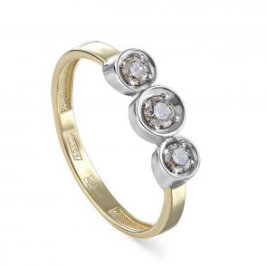 Кольцо из лимонного золота KABAROVSKY с бриллиантом и коньячным бриллиантом K1-2521-9200 фото