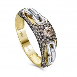 Кольцо из лимонного золота KABAROVSKY с коньячным бриллиантом K1-2535-6000 фото