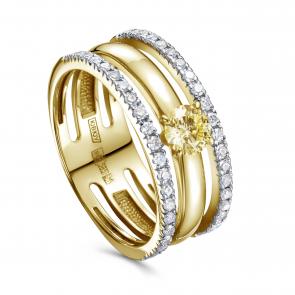 Кольцо из лимонного золота KABAROVSKY с бриллиантом K1-2574-10900 фото