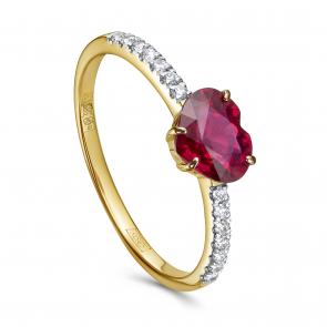 Кольцо из лимонного золота KABAROVSKY с бриллиантом и рубином K1-2649-3489 фото