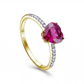 Кольцо из лимонного золота KABAROVSKY с бриллиантом и турмалином K1-2649-5200 фото