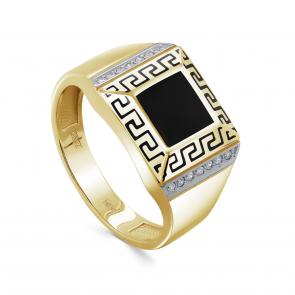 Кольцо из лимонного золота KABAROVSKY с бриллиантом и эмалью K1-2650-1002 фото