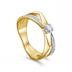 Кольцо из лимонного золота KABAROVSKY с бриллиантом K1-2691-1000 фото