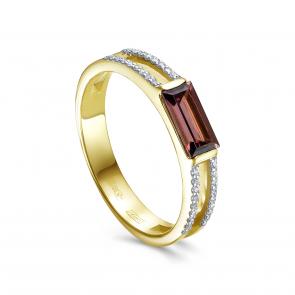 Кольцо из лимонного золота KABAROVSKY с бриллиантом и турмалином K1-2700-52700 фото
