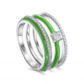 Серебряное кольцо KABAROVSKY с фианитом и эмалью K1-9199-7913 фото