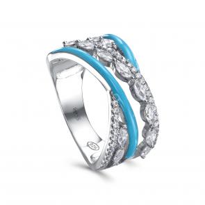 Серебряное кольцо KABAROVSKY с фианитом и эмалью K1-9201-7905 фото