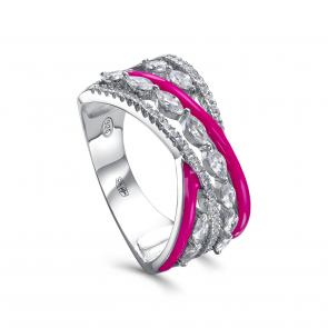 Серебряное кольцо KABAROVSKY с фианитом и эмалью K1-9201-7911 фото