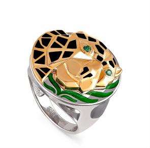 Кольцо из золочёного серебра KABAROVSKY с эмалью и Swarovski K11-001-0901 фото