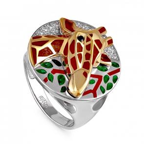 Кольцо из золочёного серебра KABAROVSKY с эмалью и Swarovski K11-002-0901 фото