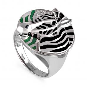 Серебряное кольцо KABAROVSKY с эмалью, Swarovski и шпинелью K11-004-0901 фото