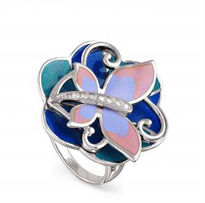 Серебряное кольцо KABAROVSKY с фианитом и эмалью K11-005-8101 фото