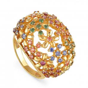 Кольцо из золочёного серебра KABAROVSKY с фианитом и алпанитом K11-007-0987 фото