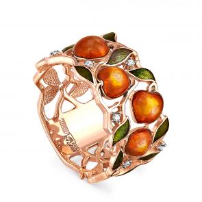 Золотое кольцо KABAROVSKY с бриллиантом и эмалью K11-01013-1001 фото