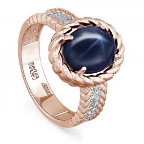 Кольцо из золота KABAROVSKY с бриллиантом и звездчатым сапфиром K11-01062-1400 фото