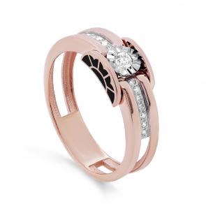 Золотое кольцо KABAROVSKY с бриллиантом и эмалью K11-01383-1002 фото